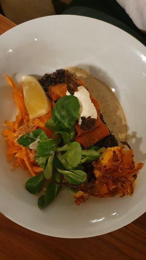 Smoked carrot starter at Formidable Pelikan in St Gallen