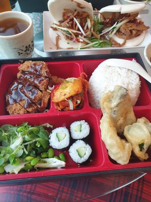 Chick'n katsu bento box at Mr Miyagi in Sheffield