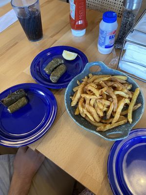 Fries and dolmades  at Simply Greek in Hershey