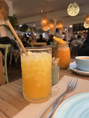 Homemade lemonade with passion fruit   at A la Fresca in Denia