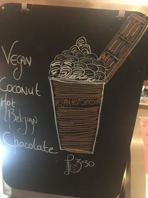 Vegan hot chocolate  at Sweetmeats in Sudbury