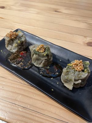 Veggie dim sums  at Wolf Sharing Food Market in Brussels