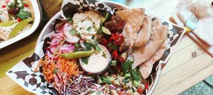 Babaganoush plate at Wolf Sharing Food Market in Brussels