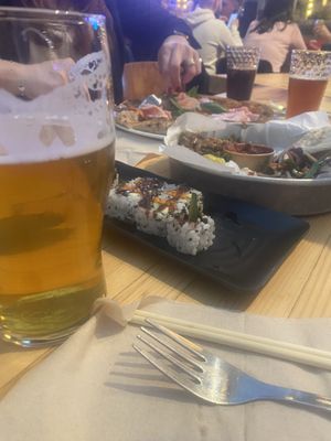 Vegan sushi, falafel bowl  at Wolf Sharing Food Market in Brussels