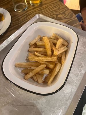Cassave chips (we should have gotten sauces, they were more delicious than they look) at Wolf Sharing Food Market in Brussels