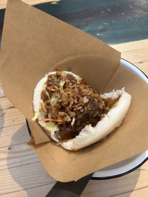 Bao bun (completely fell apart) taste 8/10  at Wolf Sharing Food Market in Brussels