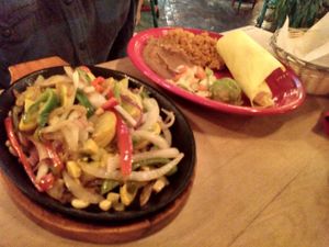 Vegan Fajitas at Peppers in Las Cruces