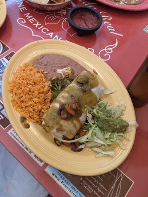 Veggie burrito - specify no cheese or sour cream at La Posada Real  in Reno