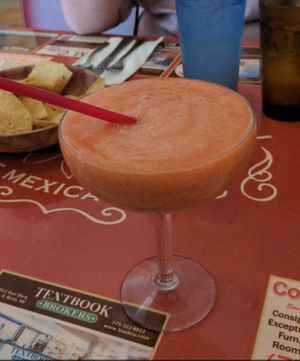 Strawberry blended margarita at La Posada Real  in Reno