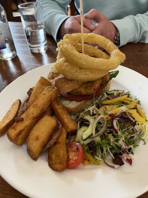 Falafel burger at The Auld Smiddy Inn in Pitlochry