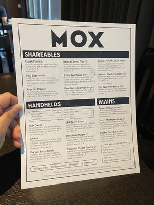 Menu  at Mox Boarding House in Bellevue