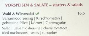 menu - vegan salad at MUC - Käfer - T2 in Munich