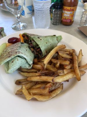 Vegan wrap  at Sebastian's on the Beach in Tortola
