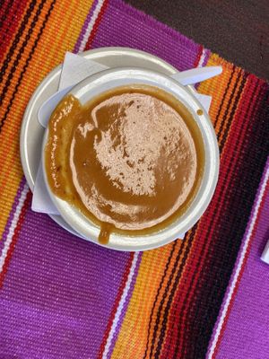 Spicy salsa made with arbol chilies   at  Rincon Tolteca in Sarasota