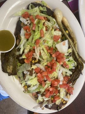 Huarache — huge!  at  Rincon Tolteca in Sarasota