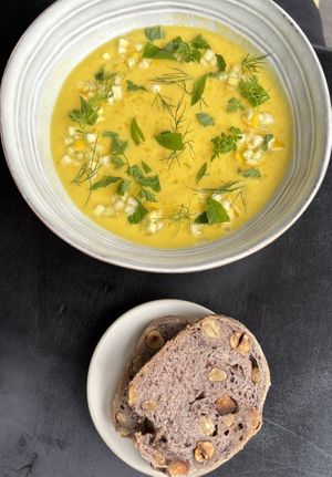 Courgette gazpacho - vegan   at Sèves in Nancy