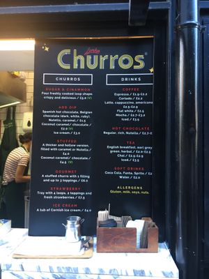 Wall menu at Churros London in North West London