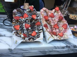 Sample of churros with toppings at Churros London in North West London