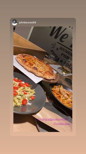 Pizza pasta  at Crusty in Kalamata