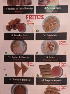 As of January 31, 2024. At the moment, they only have pork dumplings 😔 at Albufeira Sushi in Albufeira