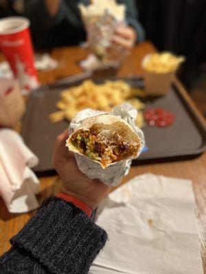 Inside burrito   at Casa de Coco in Chessy