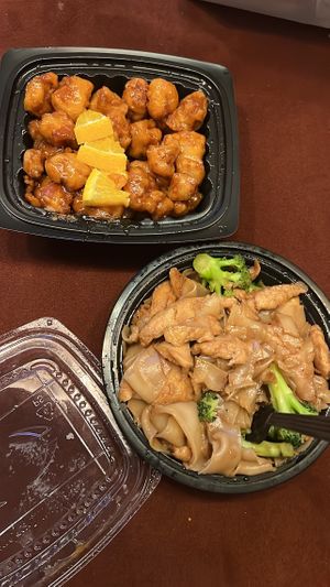 Orange Chicken & Pad See-Ew with soy chicken  at Urban Vegan - Lake View in Chicago