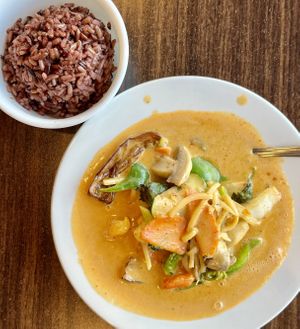 Red curry with vegetables   at Urban Vegan - Lake View in Chicago