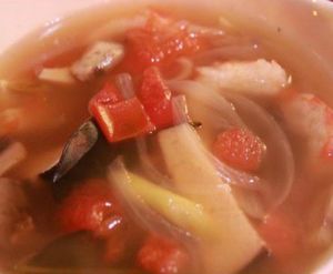 Seafood Tom Yum Soup at Urban Vegan - Lake View in Chicago