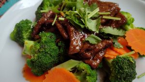Garlic pepper soy steak at Urban Vegan - Lake View in Chicago