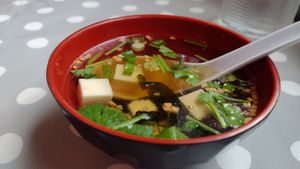 Miso soup at Urban Vegan - Lake View in Chicago