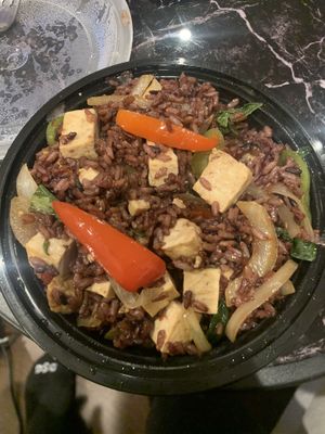 Spicy fried rice with tofu  at Urban Vegan - Lake View in Chicago