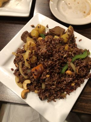 Pineapple fried rice - with pepper steak 😋  at Urban Vegan - Lake View in Chicago
