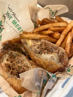 Philly cheese steak egg rolls at Can't Believe It's Not Meat - Chicago Ave in Chicago