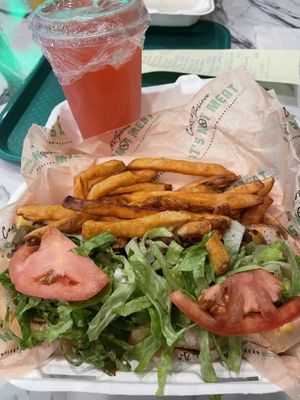 “Hold up! Wait a min!” Philly cheesesteak   at Can't Believe It's Not Meat - Chicago Ave in Chicago