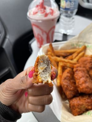 Interior of wing   at Can't Believe It's Not Meat - Chicago Ave in Chicago
