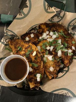 Chick’n birria tacos   at Can't Believe It's Not Meat - Chicago Ave in Chicago