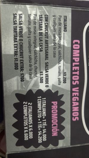 Very good completos, but with a tiny salchicha at Violeta Dulceria Vegana in Valparaiso