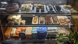 Variety of sweets and some vegan cheeses and meat alternative options to buy as well at Violeta Dulceria Vegana in Valparaiso