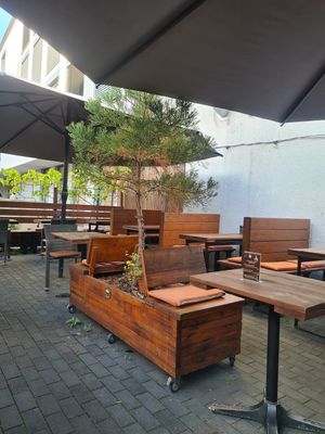 Outside seating area at La Lucha in Darmstadt