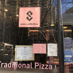 Front entrance at Pizza Collective in New York City