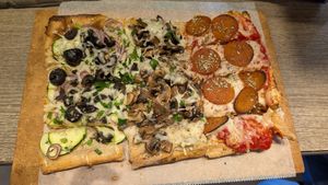 Mushroom, Primavera and Pepperoni at Pizza Collective in New York City