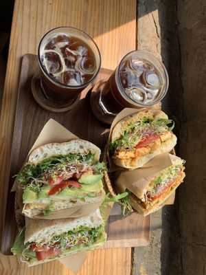 Vegan sandwiches  at The Royal Food & Drink in Seoul