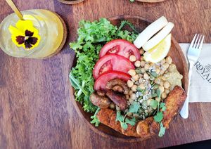 Tempeh plate at The Royal Food & Drink in Seoul