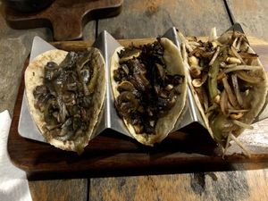 Vegan tacos   at La Malinche in Tulum