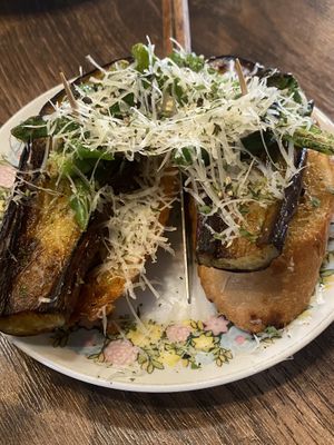 Eggplant appetizer with vegan cheesee  at Villa De Costes in Seoul