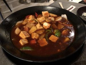 Sweet and sour stir fry with tofu   at ARROI Restaurant in Bled