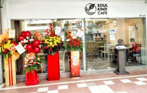 Shop front, congrats on their opening today (1-1-2022) at Soul Kind Cafe in West Singapore
