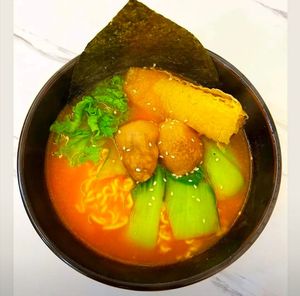 Korean ramen, the same ramen is used at The Boneless Kitchen and Daehwa Korean vegetarian restaurant at Soul Kind Cafe in West Singapore
