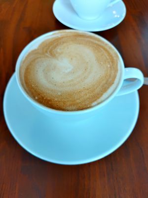 Cappuccino met sojamelk at Café Kladdkakan in Stockholm