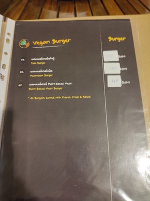 Menu pages at Veggie Tales x Wagging Tales Cafe in Hua Hin
